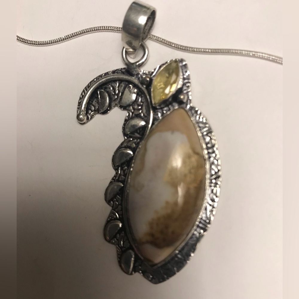 Stampd 925 Sterling Silver Citrine Jasper Necklace